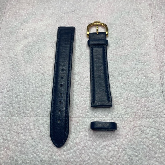 Genuine navy blue leather yves saint laurent watch band - Picture 1 of 8